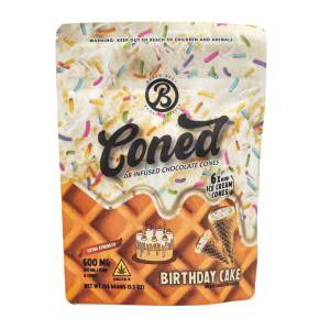 Alternative view of Baked Bags Delta 8 THC Coned – Birthday Cake (600 mg Total Delta 8 THC)